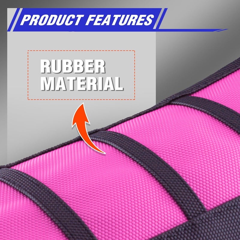 fewfuss Gripper Rubber Dirt Bike Seat Cover - Universal Soft Seat Cover for Most Dirt Bike Motorcycle (Black-Pink) - Image 2